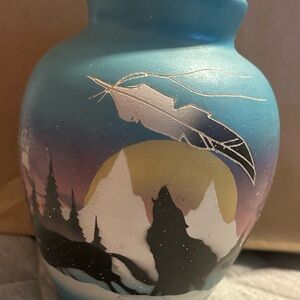 Signed Hozoni Navajo Pottery Vase 1980s